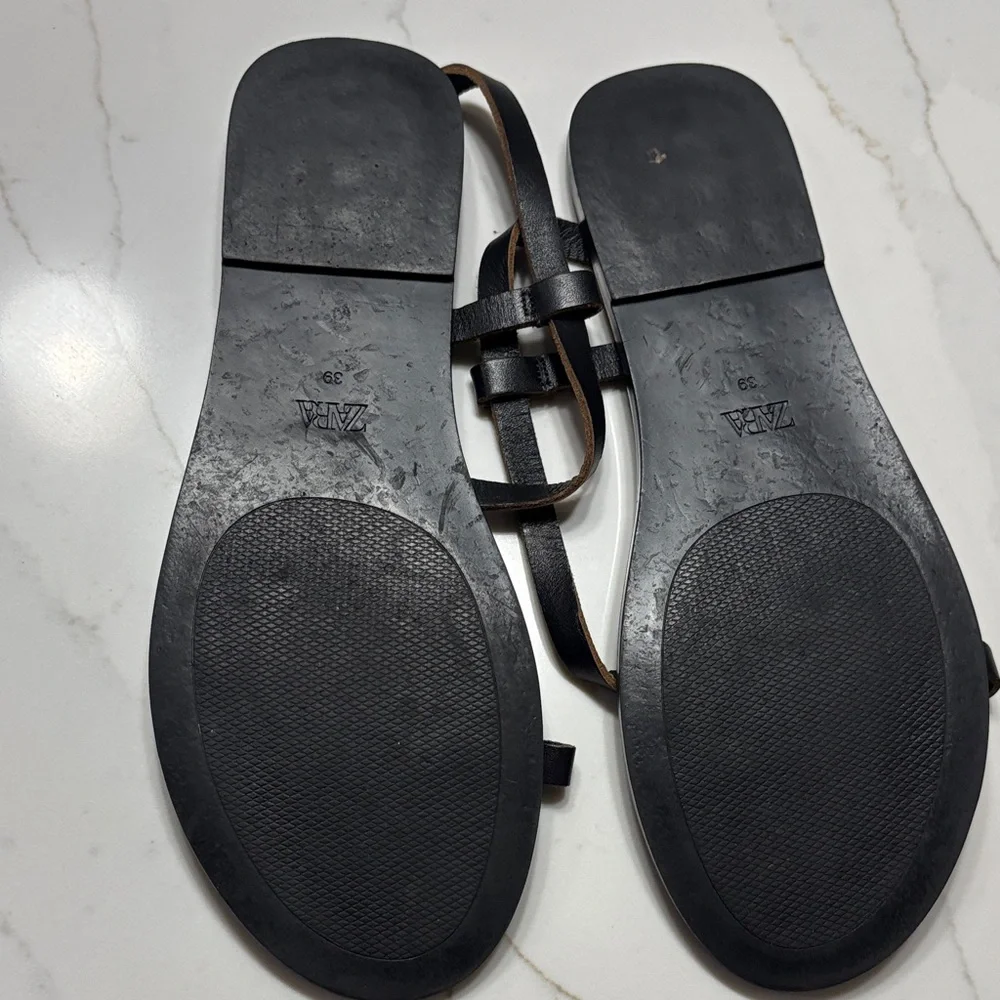 Zara Black Studded Sandals - Picture 8 of 10